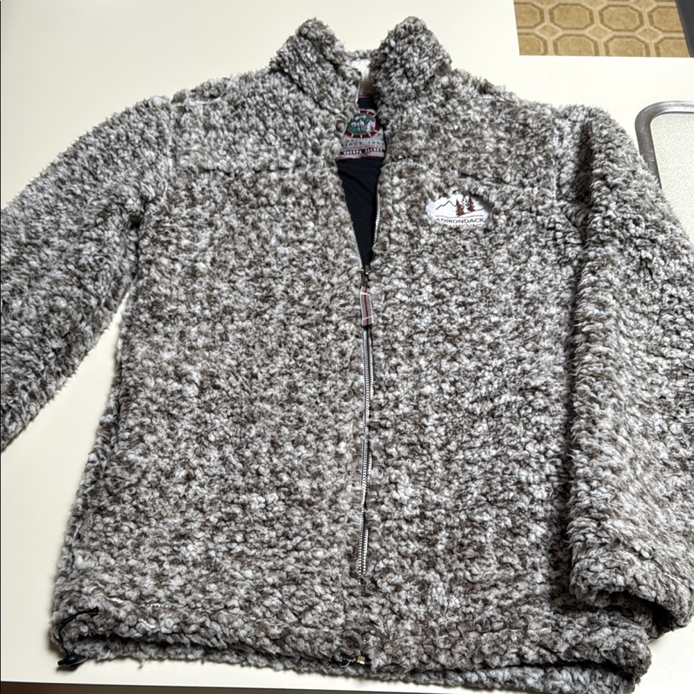 Gray Sherpa Zip-Up Jacket
